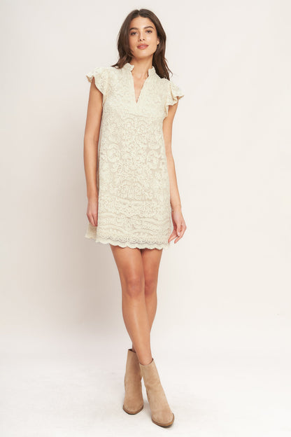 EFFORTLESSLY ROMANTIC WOVEN MINI DRESS