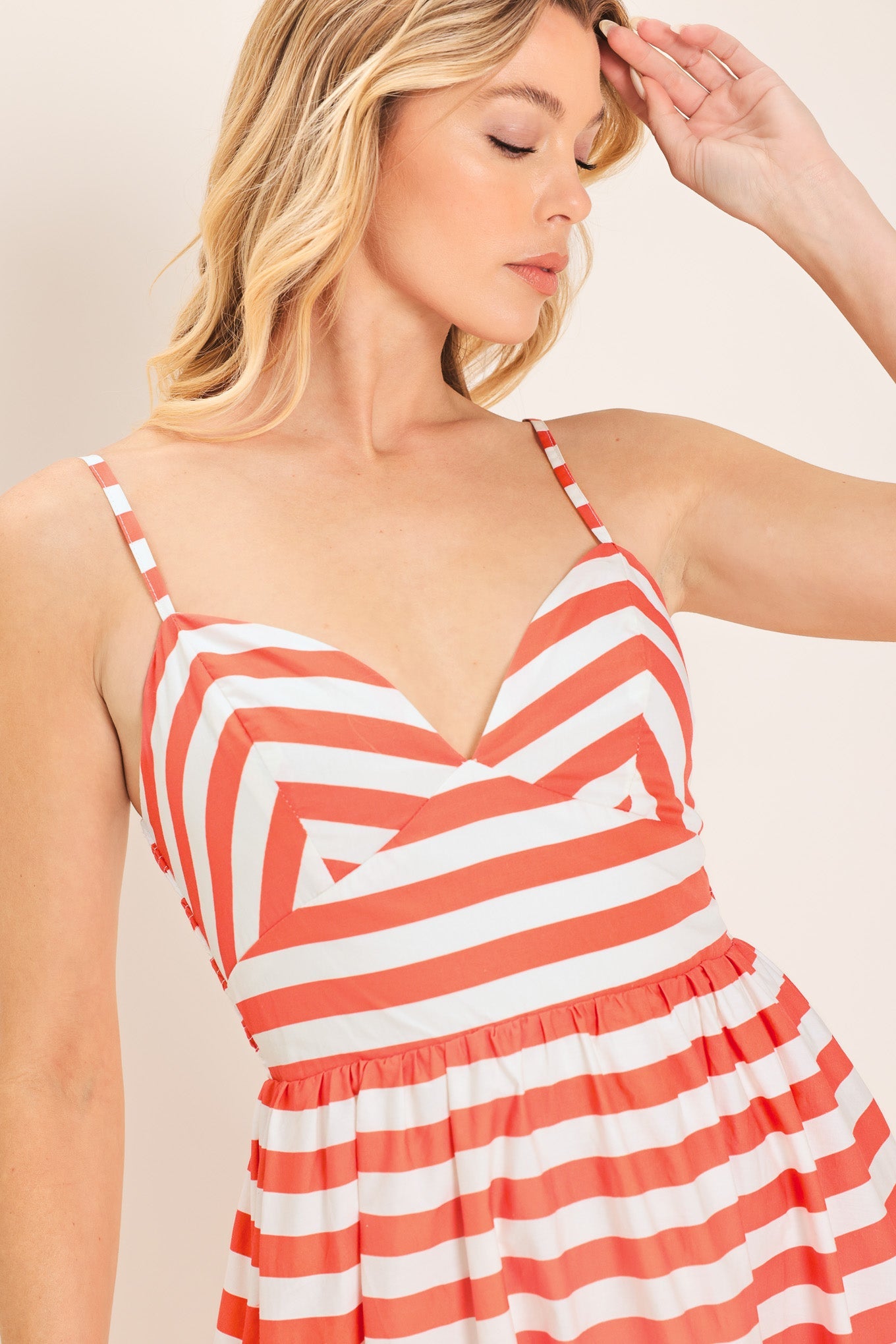BOARDWALK STRIPE WOVEN MIDI DRESS