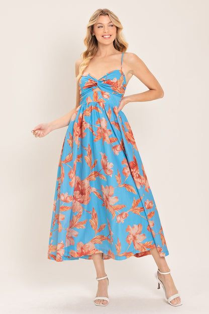 LAGOON ROMANCE WOVEN MIDI DRESS