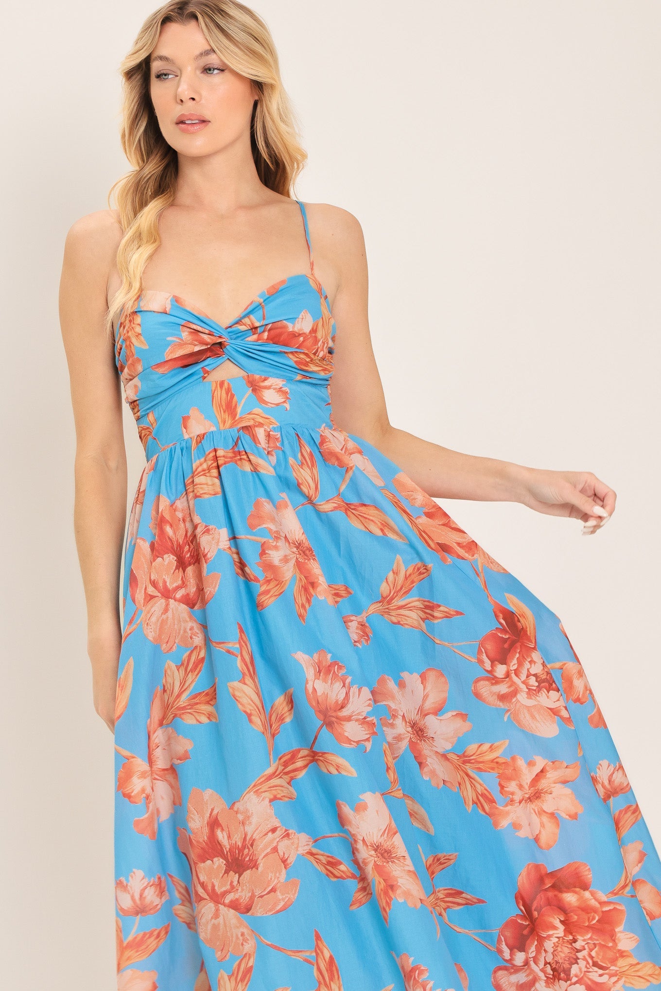 LAGOON ROMANCE WOVEN MIDI DRESS