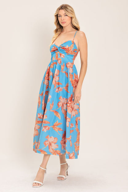 LAGOON ROMANCE WOVEN MIDI DRESS