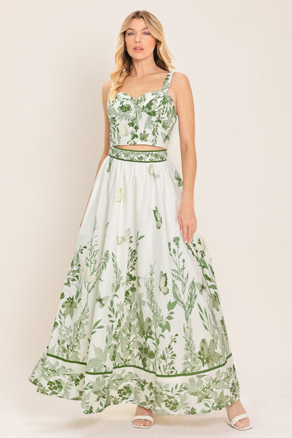 GREENHOUSE ROMANCE WOVEN MAXI SKIRT