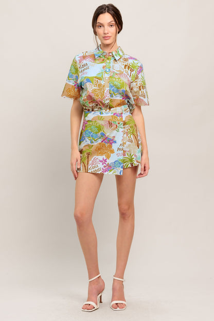 SUNSHINE GETAWAY WOVEN SKORT