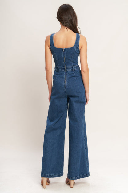 DESK TO DINNER READY DENIM JUMPSUIT