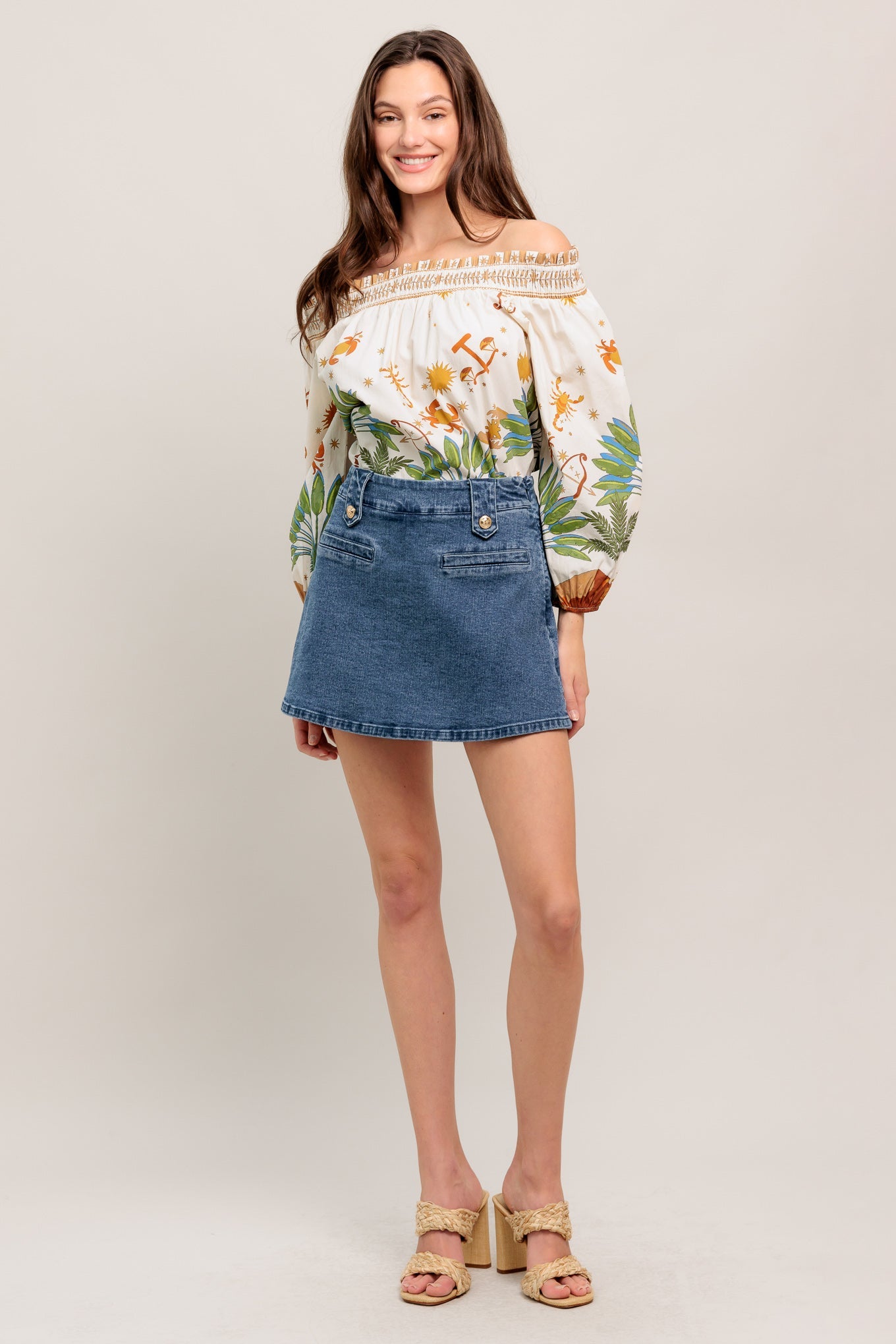 HEART EYES DENIM SKORT