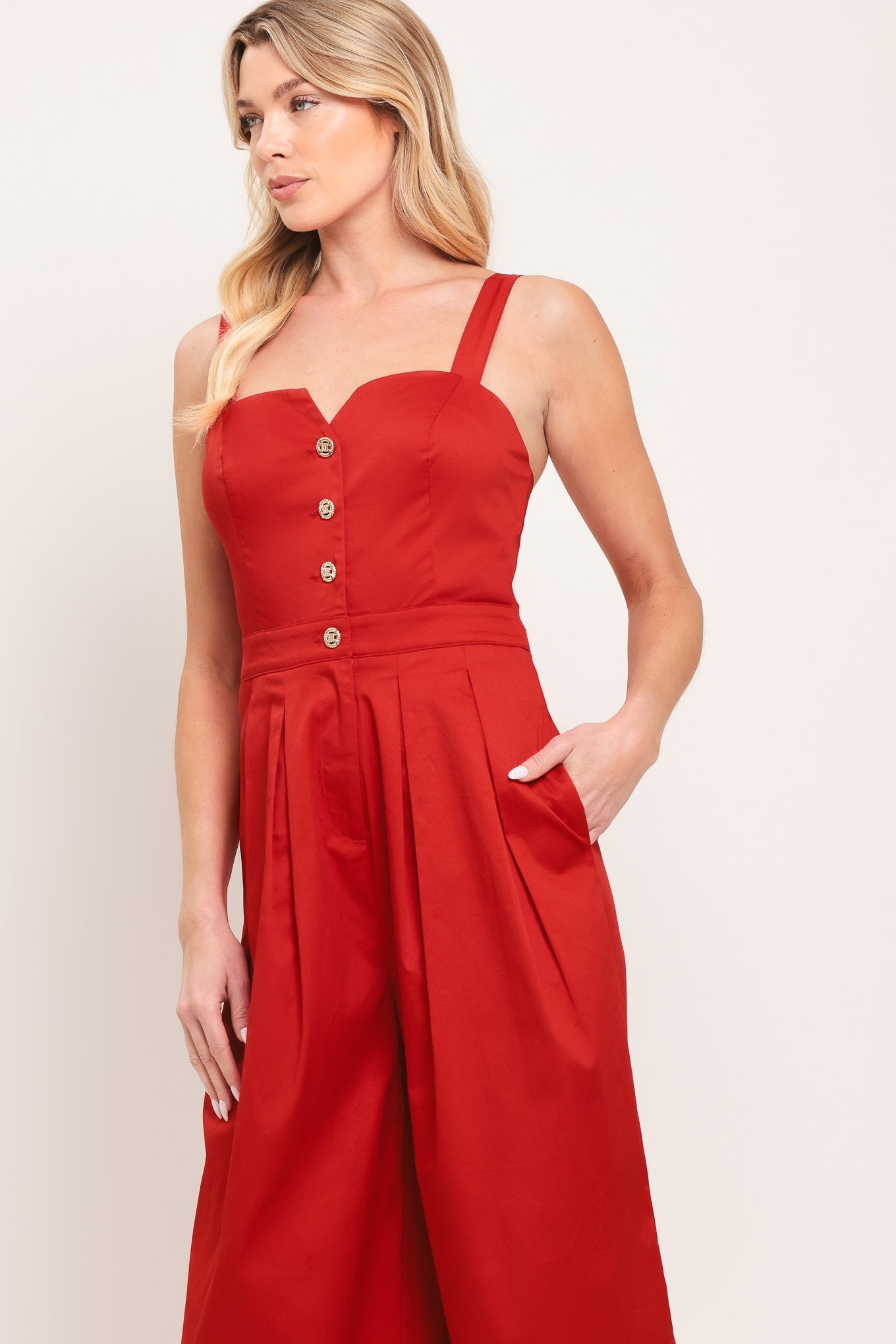 BLACK TIE ROMANCE WOVEN JUMPSUIT
