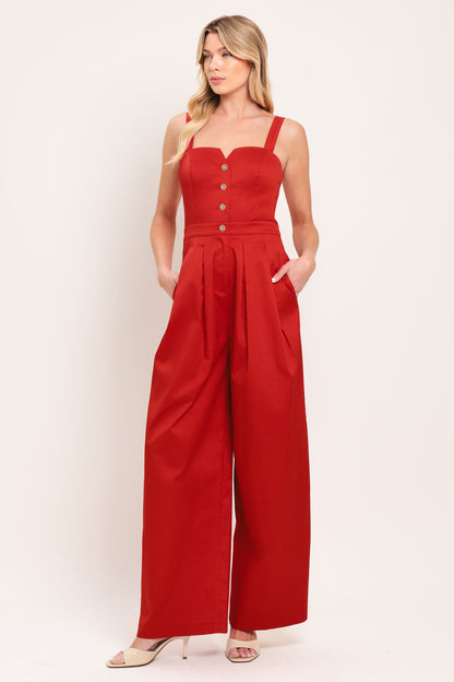 BLACK TIE ROMANCE WOVEN JUMPSUIT