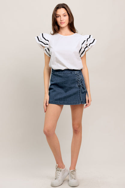 NICE AS CAN BE WOVEN TOP