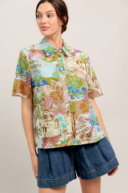 SUNSHINE GETAWAY WOVEN TOP