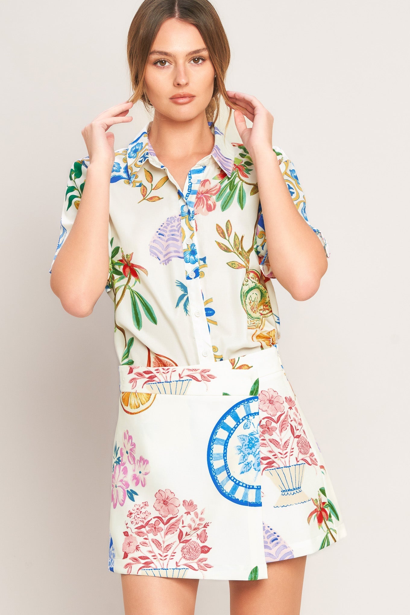 SUMMER PORCELAIN WOVEN TOP