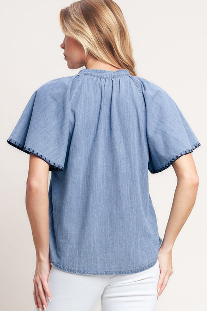 WEEKEND WANDERER WOVEN TOP