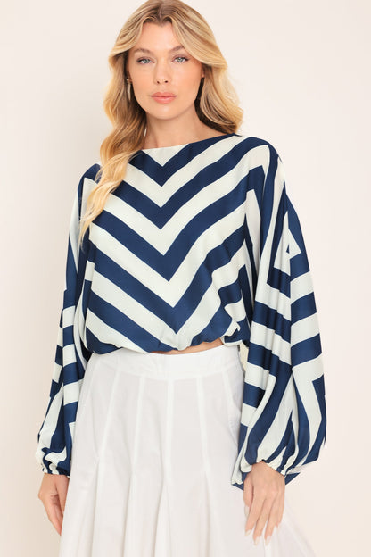 ST. TROPEZ STRIPE WOVEN TOP