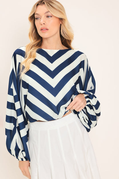 ST. TROPEZ STRIPE WOVEN TOP