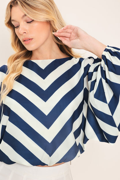 ST. TROPEZ STRIPE WOVEN TOP