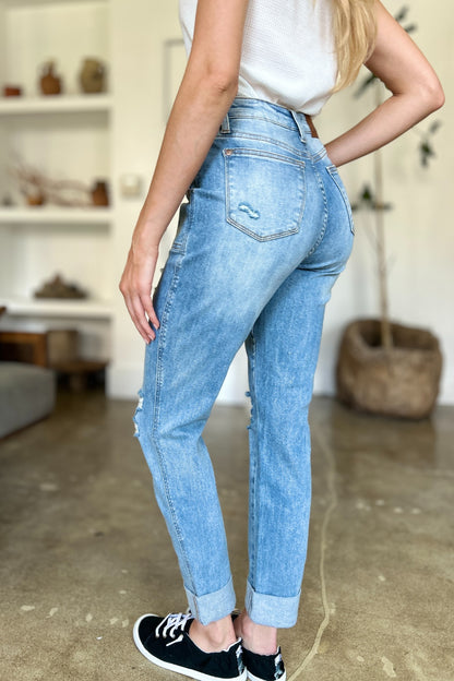 Judy Blue Full Size Distressed Straight Jeans