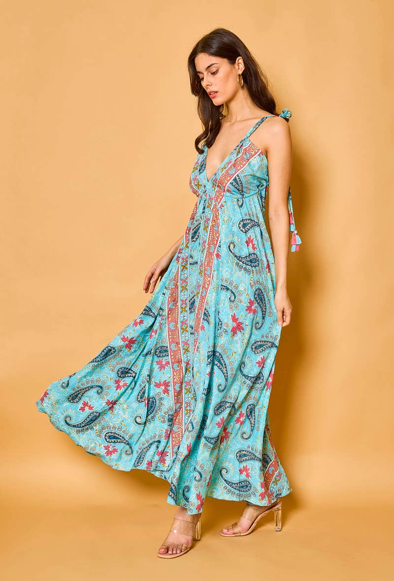 Silk Halter Maxi Dress