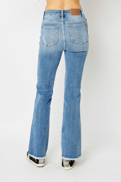 Judy Blue Raw Hem Bootcut Jeans