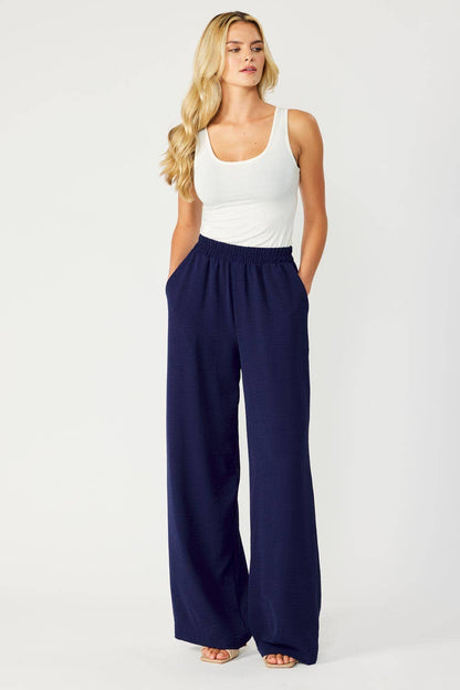 ELASTIC WAISTBAND TROUSER, NAVY