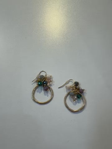 Gold Multi Crystal Earrings