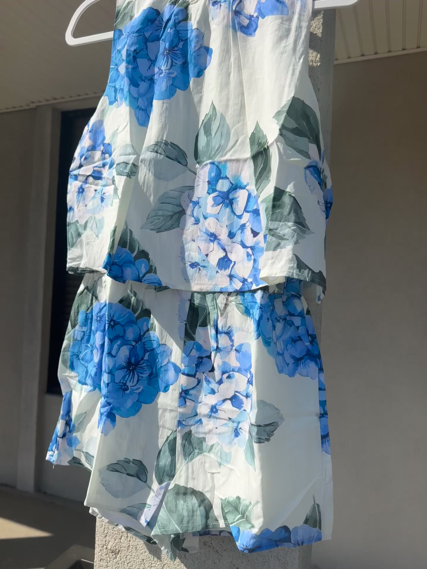 Floral Hydrangea Romper, Blue