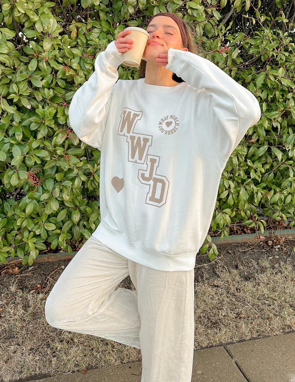 WWJD Varsity Unisex Crewneck